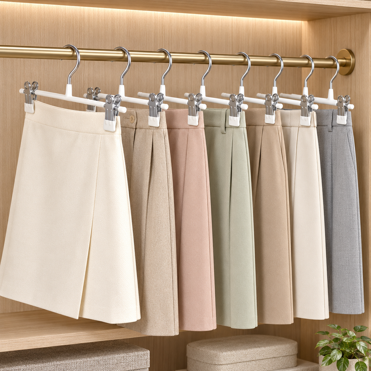 Adjustable Two-Clip Clothes Hanger