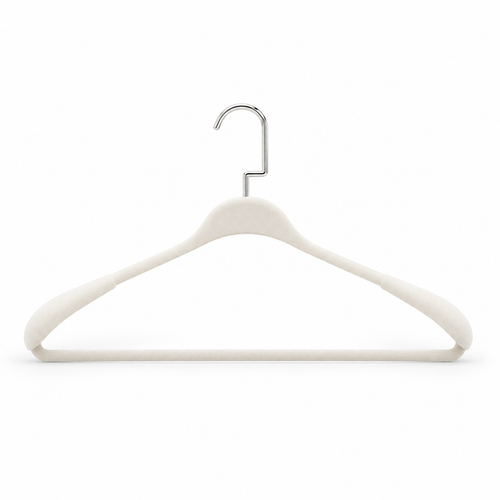 Wide-Shoulder Flocked Clothes Hanger