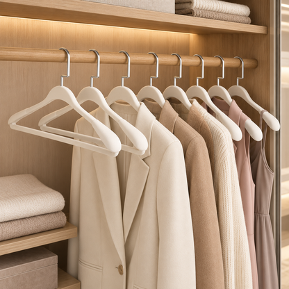 Wide-Shoulder Flocked Clothes Hanger