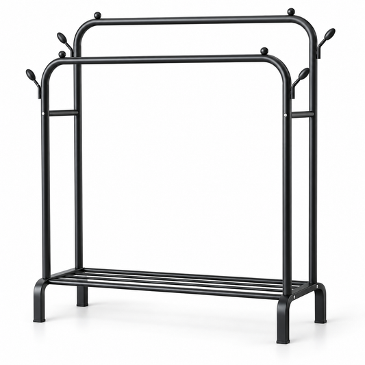 Double-Rail Freestanding Clothes Rack